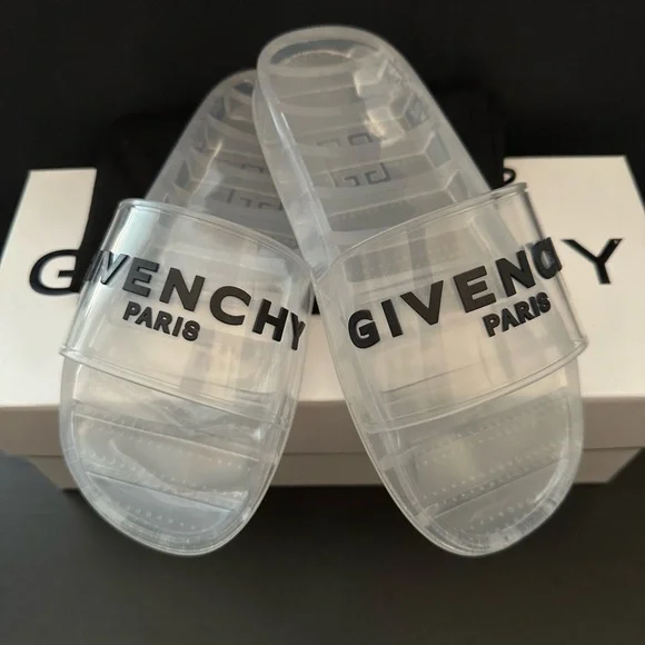 Givenchy Slides Sandals Transparent Clear Rubber - Picture 5 of 12